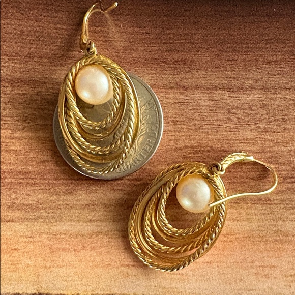 David Yurman 18K Gold, Pearls and Diamonds Earrings - Picture 2 of 6
